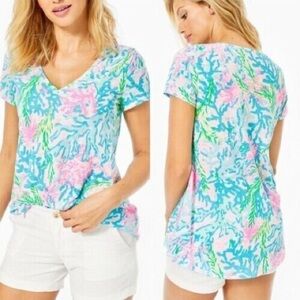 ❣️SALE❣️ Lilly Pulitzer Etta Top in Multi Coral Bay